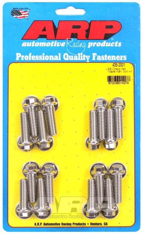 435-2001 – ARP Intake Manifold Bolt, For Use With Chevy 396/ 454 Cubic Inch Hex Style Head Type Polished Stainless St...